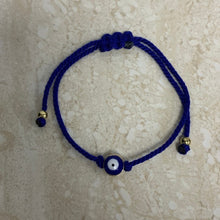 Load image into Gallery viewer, Evil Eye (Dark Blue) String Wrist Band
