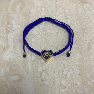 Heart Evil Eye Wrist Band