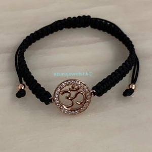 Om (Small) with Rim Stones Wrist Band