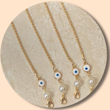 Load image into Gallery viewer, Evil Eye &amp; Pearl : Mask / Eyeglasses Chain
