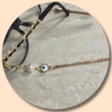 Load image into Gallery viewer, Evil Eye &amp; Pearl : Mask / Eyeglasses Chain
